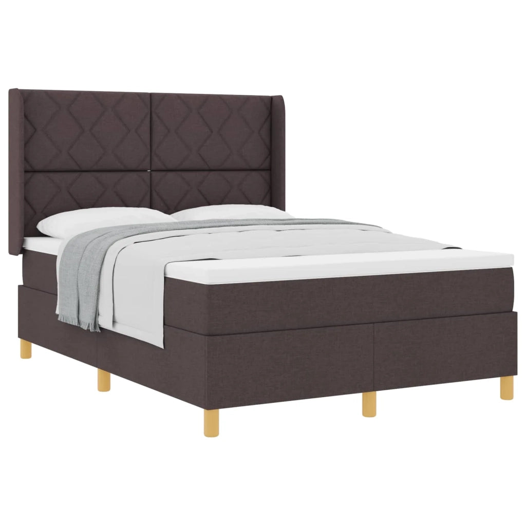 Letto a molle con materasso Marrone Scuro 160 x 200 cm Tessuto 3341906