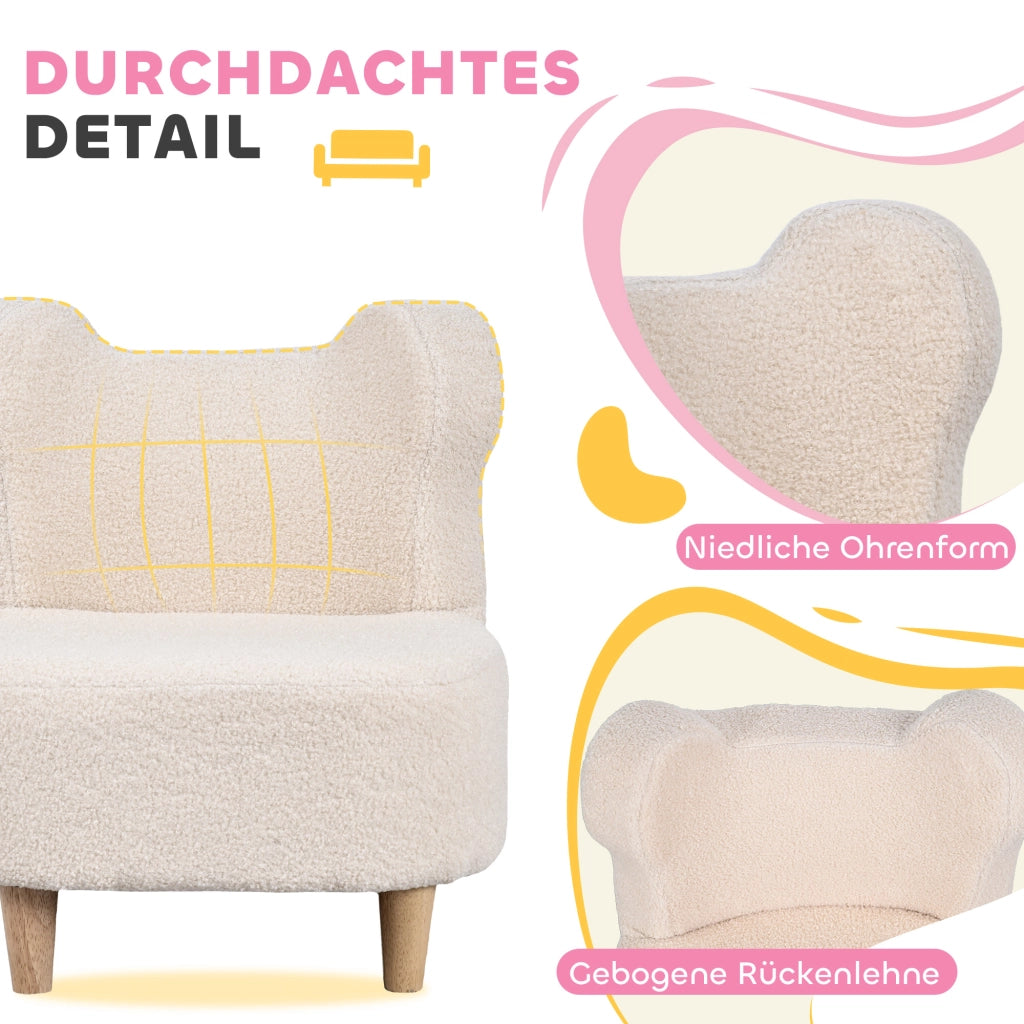 Poltrona per bambini con orecchie da orso ¨C Zephmum ¨C Beige