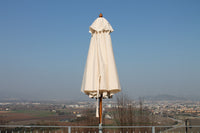 Ombrellone da Giardino Ø3,5 m Palo Ø48 mm in Legno Telo in Acrilico Danieli Havana Ecrù