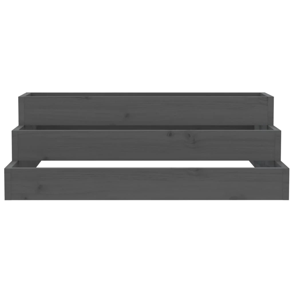 Fioriera rialzata per piante fiori terrazza giardino 80 x 80 x 27 cm legno massello di pino grigio 02_0037901