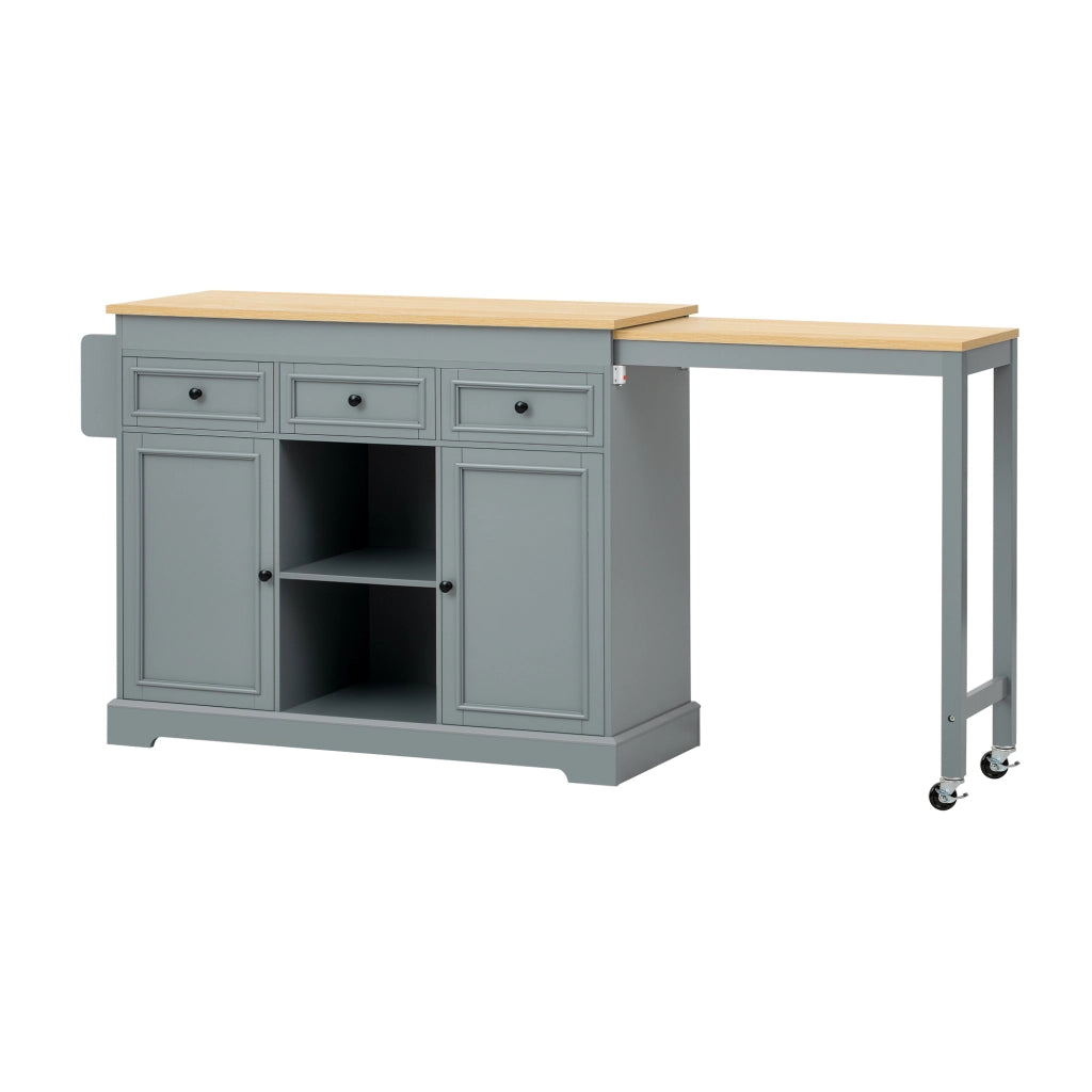 Mobile contenitore con 3 cassetti e ripiani regolabili; per cucina; grigio; 112×45×92 cm
