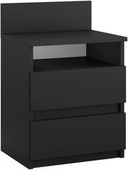 Comodino camera da letto Monty, Nero, 39.6 x 59.1 cm, per riporre oggetti di uso quotidiano in camera da letto