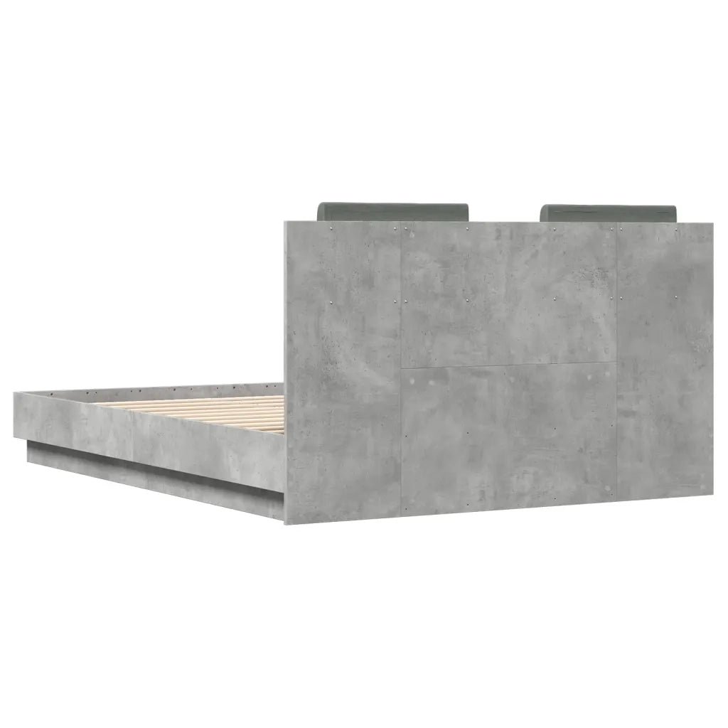 Giroletto Testiera Grigio Cemento 135x190 cm Legno Multistrato 3209957