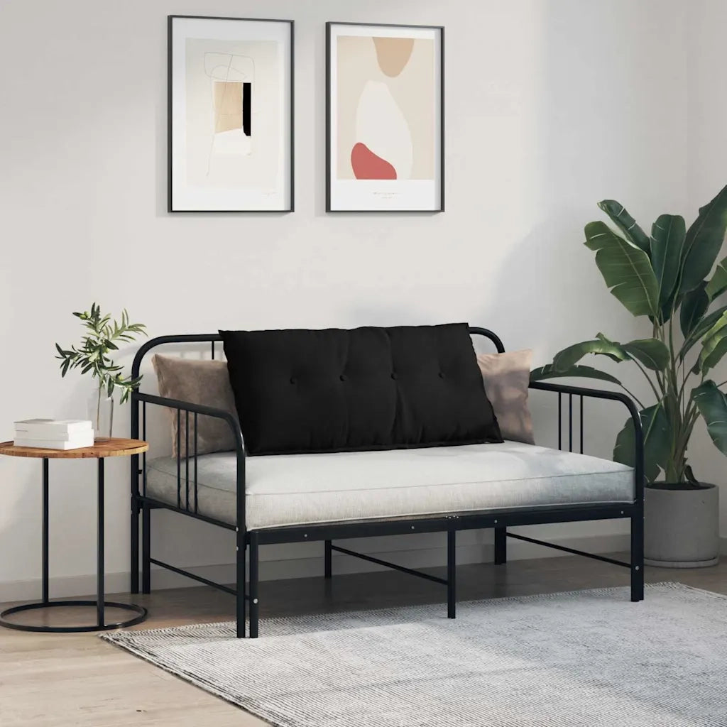 Cuscino per Schiena Nero 100 x 50 cm Tessuto in Microfibra