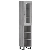 Credenza | Madia | Buffet da pranzo | Armadio da pranzo Grigio Sonoma 34,5x34x180 cm in Legno Multistrato