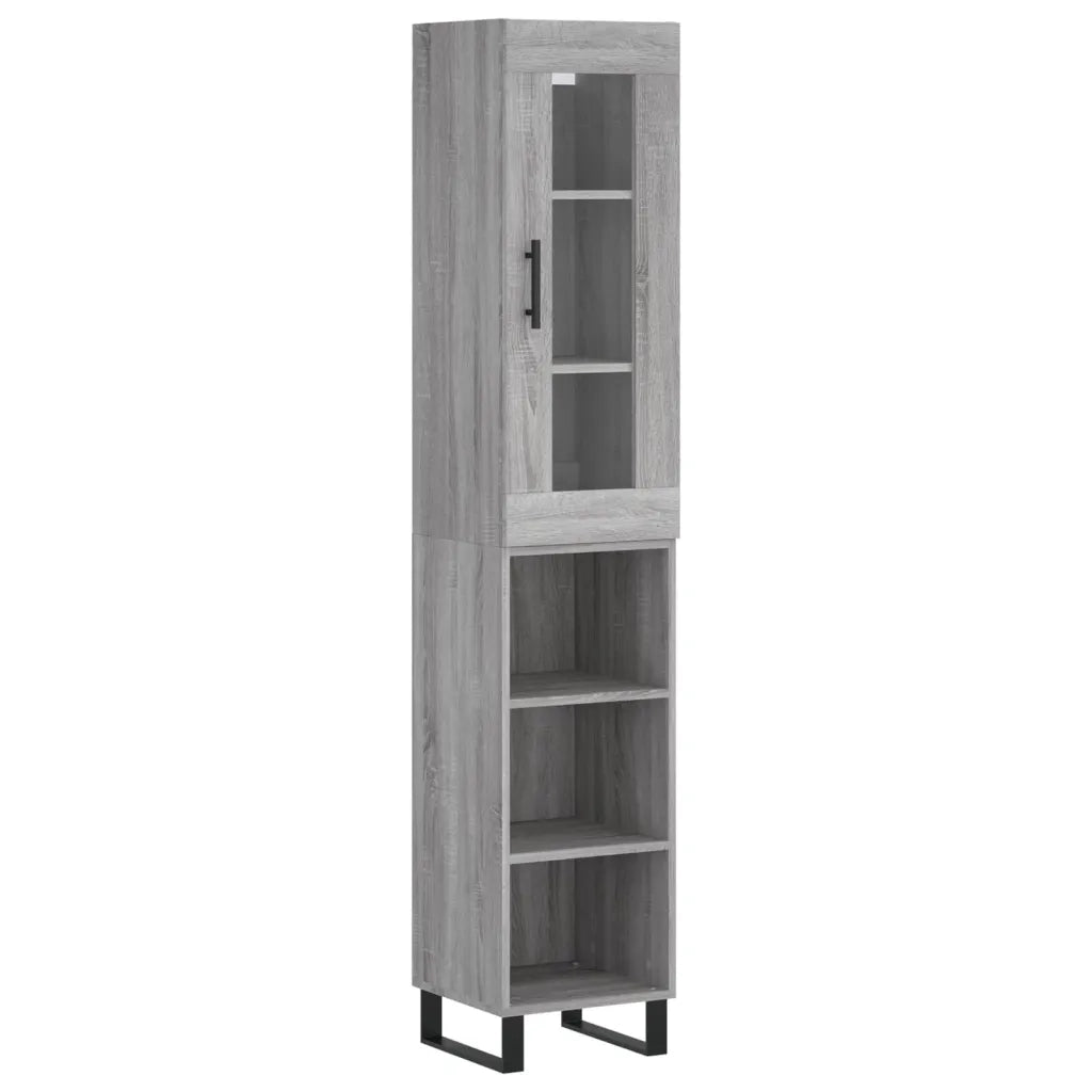 Credenza | Madia | Buffet da pranzo | Armadio da pranzo Grigio Sonoma 34,5x34x180 cm in Legno Multistrato