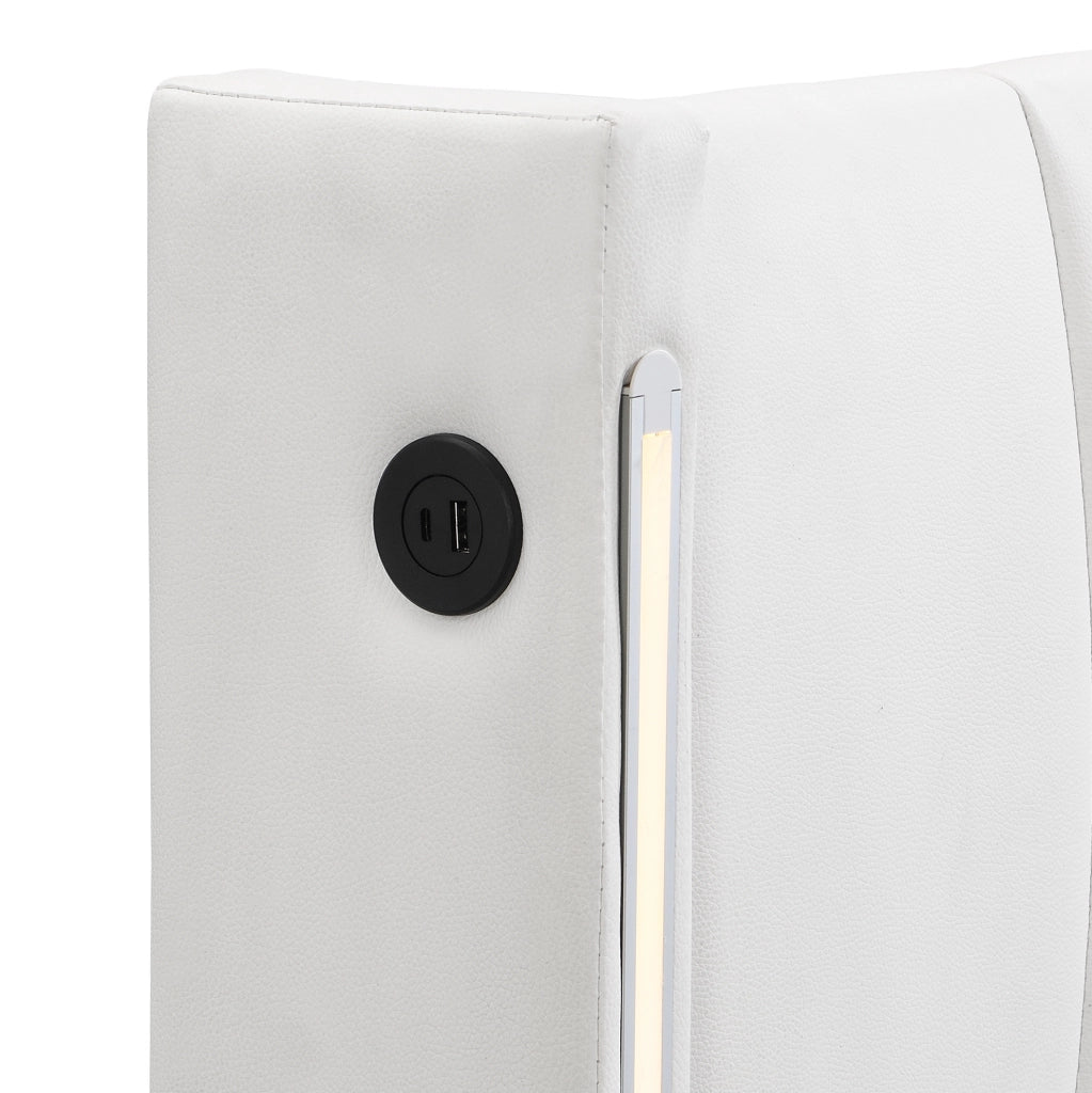 Letto matrimoniale con LED, USB e contenitore
