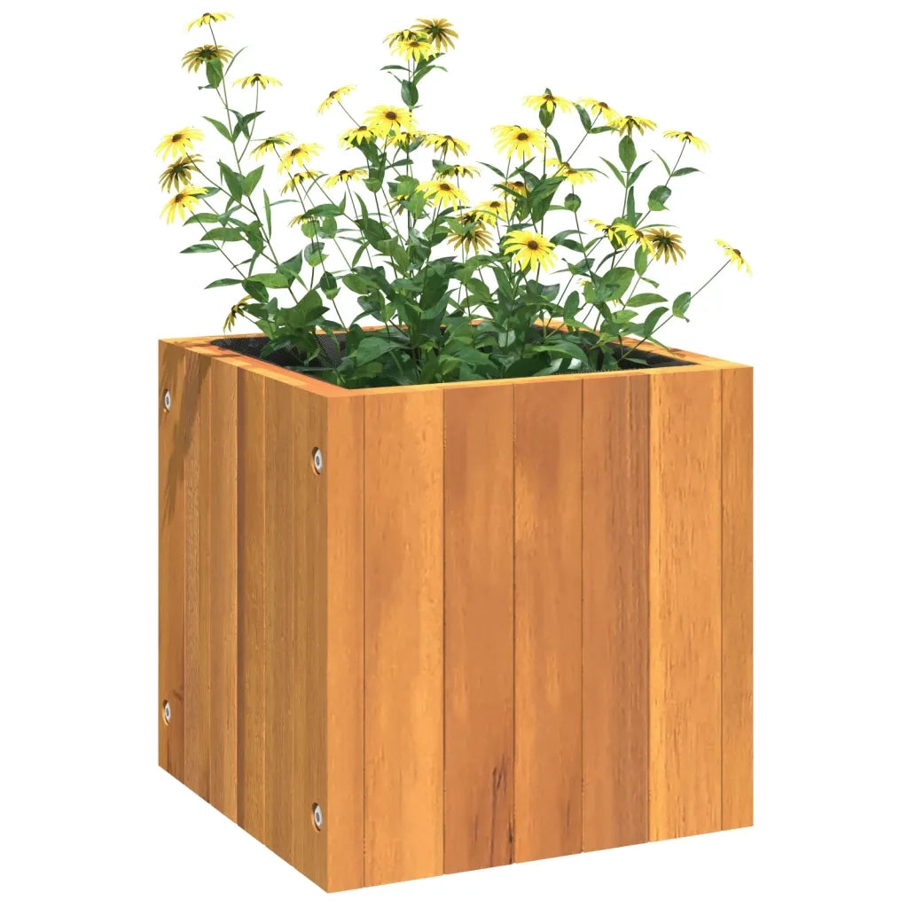 Fioriera da Giardino 25x25x25 cm in Legno Massello di Acacia