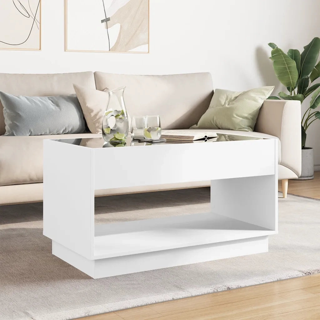 Tavolino da Salotto con LED Infinity Bianco 90x50x50 cm 847665