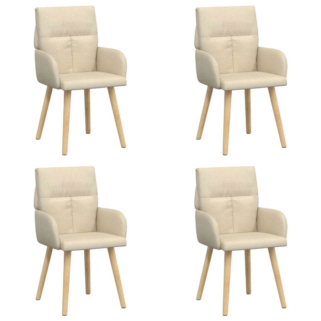 Sedie da pranzo 4 pcs Tessuto Crema 60 x 56 x 96 cm 3428363