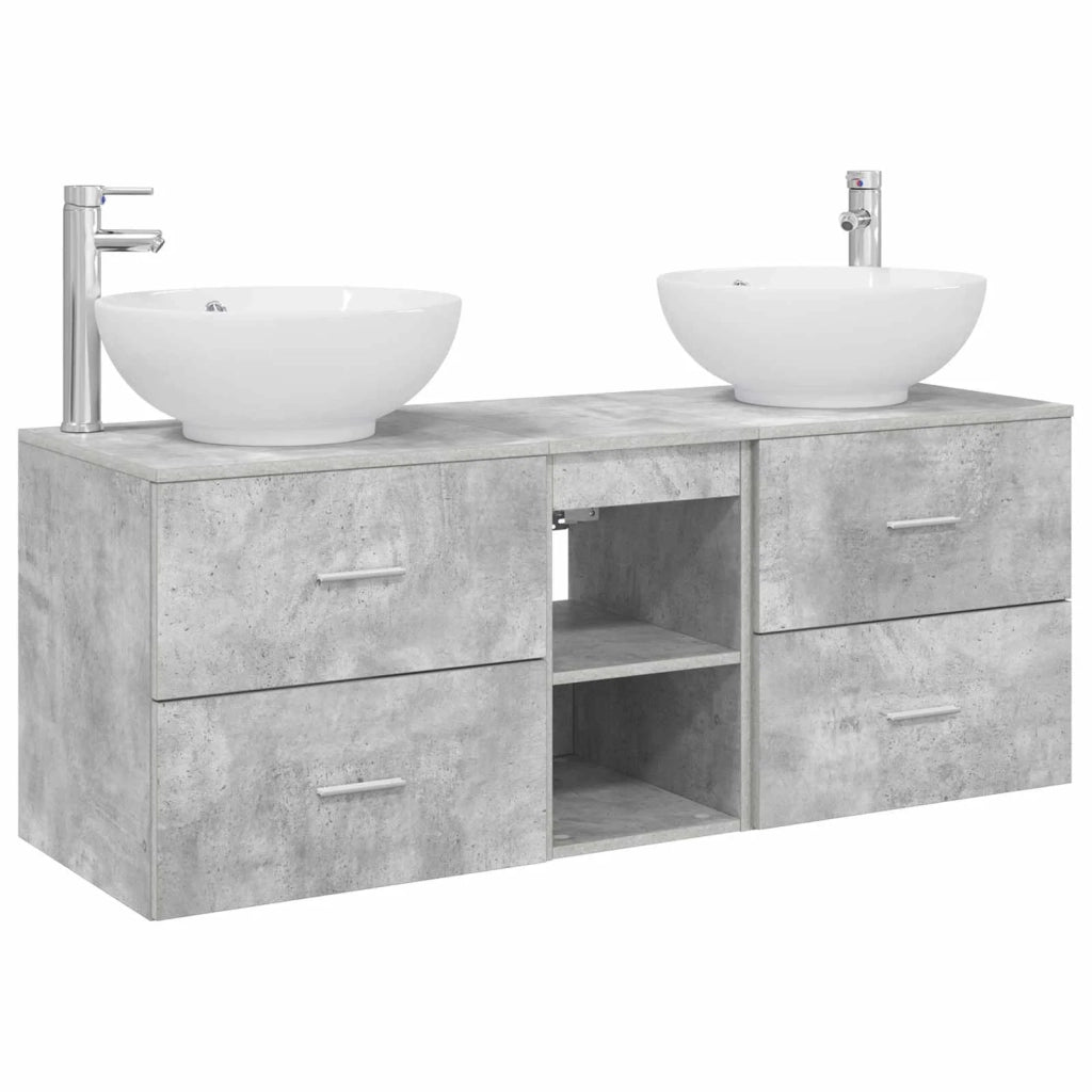 Set di mobili per il bagno 3 pz Grigio Cemento 3405902