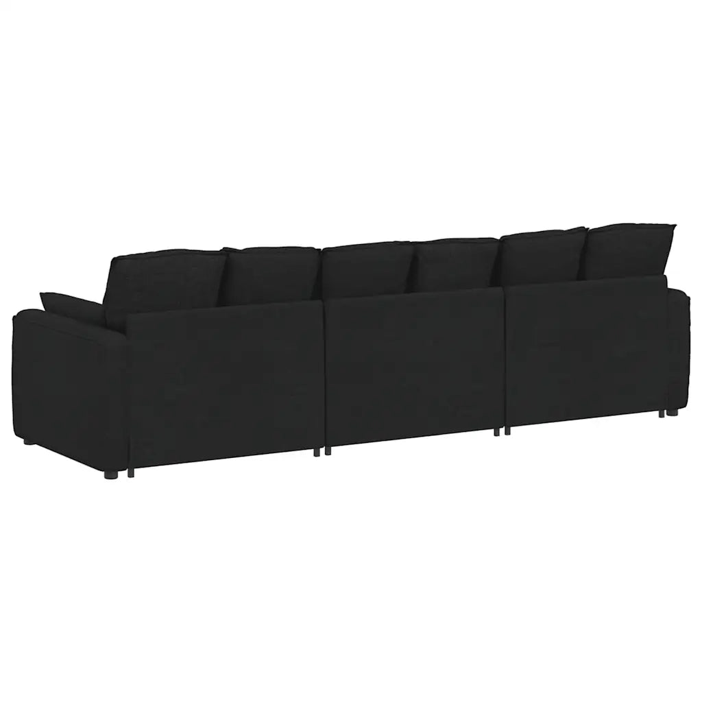 vidaXL Divano Modulare con Cuscini Nero