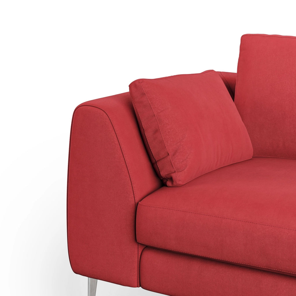 Plano Divano moderno in microfibra tecnica smacchiabile T11 216 cm rosso