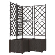 Set di 3 fioriere da giardino moderne per esterni 80 x 80 x 143 cm resistenti ed esteticamente gradevoli acciaio marrone 02_0058516