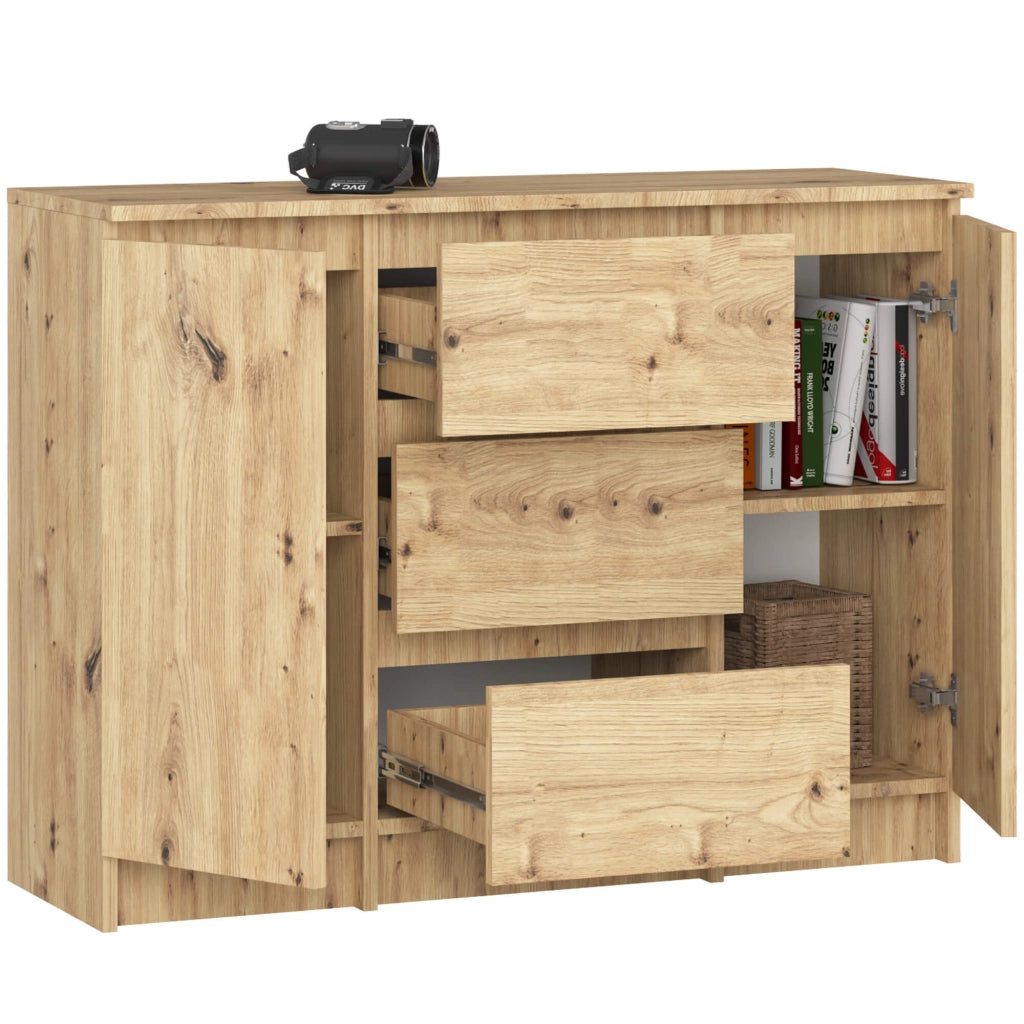 Cassettiera AKORD K100 Quercia Artigiana 101 cm 2 ante 3 cassetti 101x35x76 cm