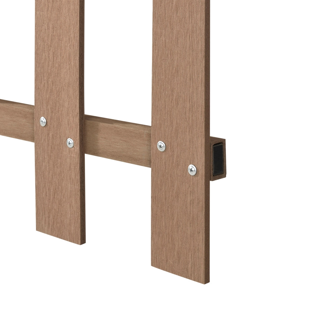 Steccato per Giardino Recinzione a 12 Doghe in WPC 200 x 60 cm - Marrone NEU.HOLZ