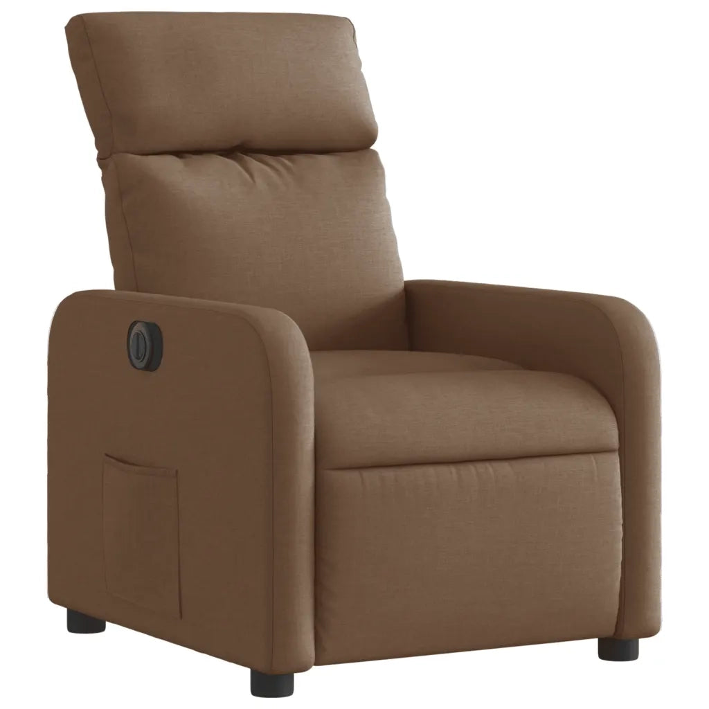 Poltrona Elettrica Reclinabile Marrone in Tessuto 3206685