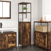 vidaXL Mobile da Bagno con Ripiani Rovere Fumo 36x35x165 cm
