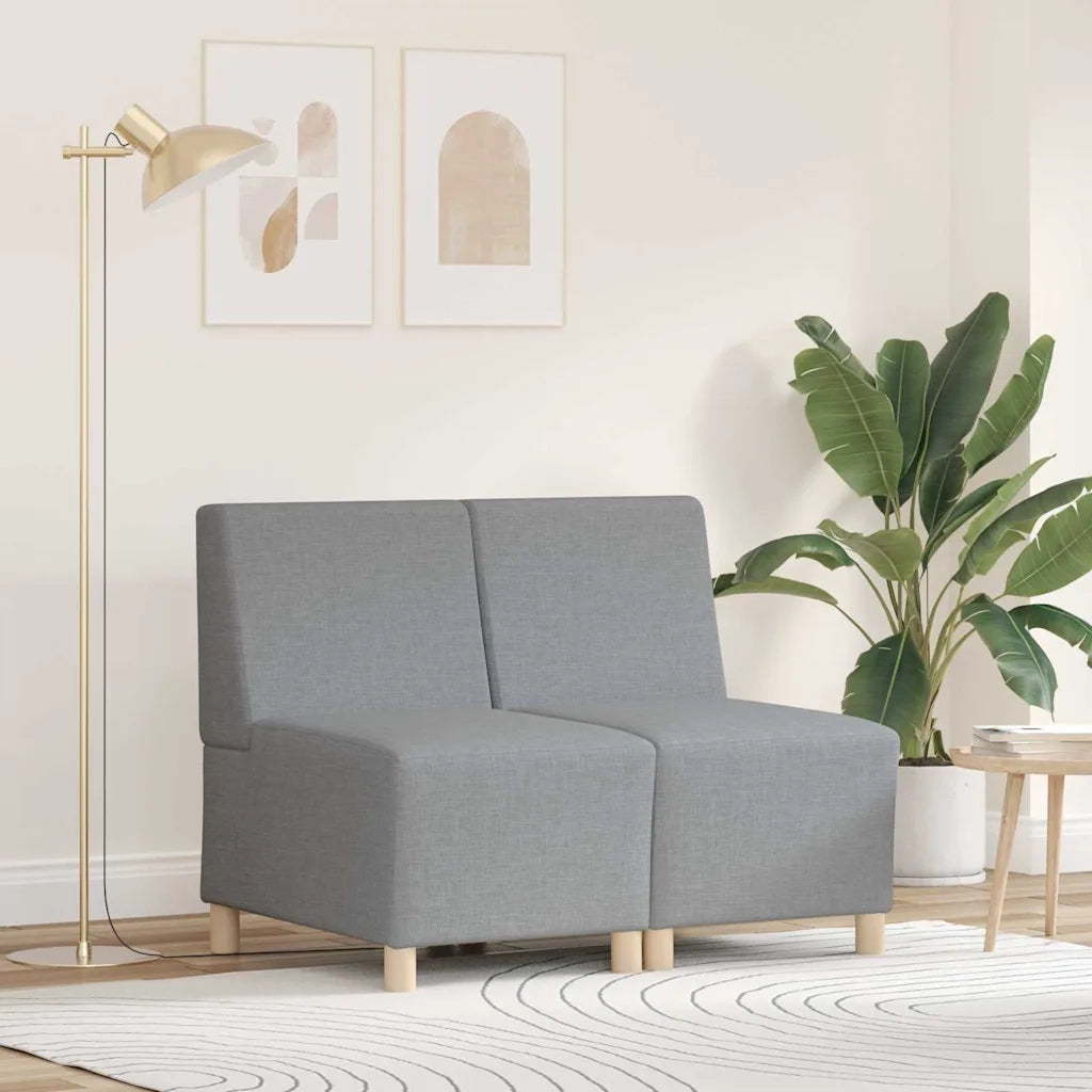 Divano Modulare Senza Braccioli 2 pz-Sofa Modulare-Divanetto Grigio chiaro 411232