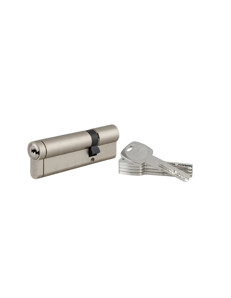 Cilindro europeo Transit 1 30 x 70 mm, nichelato, funzione emergenza, 5 chiavi – THIRARD