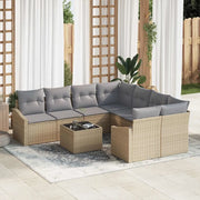 Set di divani 9 pcs Beige e Grigio Chiaro polyrattan 3346660