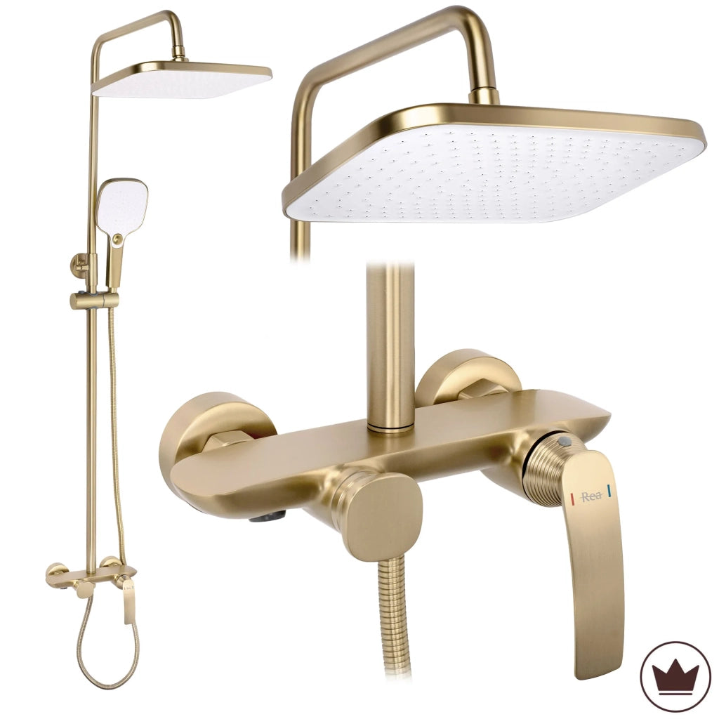 Set Doccia Premium Rea Como M1 Brush Gold