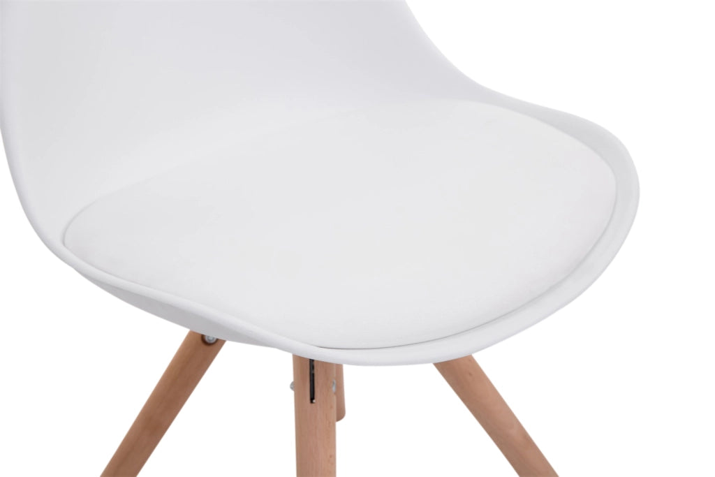 Set di 4 sedie Toulouse in ecopelle rotonde bianco,natura