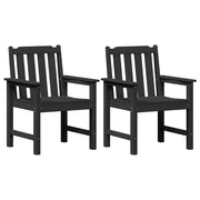 Sedia da pranzo da giardino 2 pz | Sedie da Esterno Nero 65,5 x 59 x 88 cm HDPE