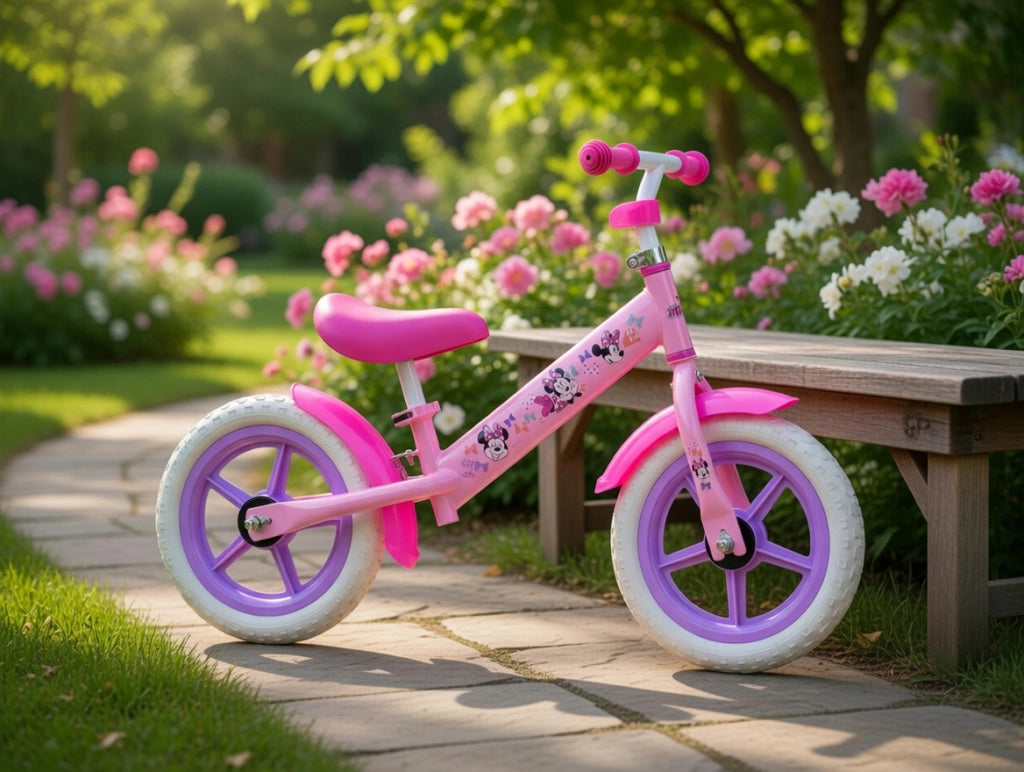 Balance Bike Bicicletta Senza Pedali per Bambini 12" Licenza Disney Minnie Rosa