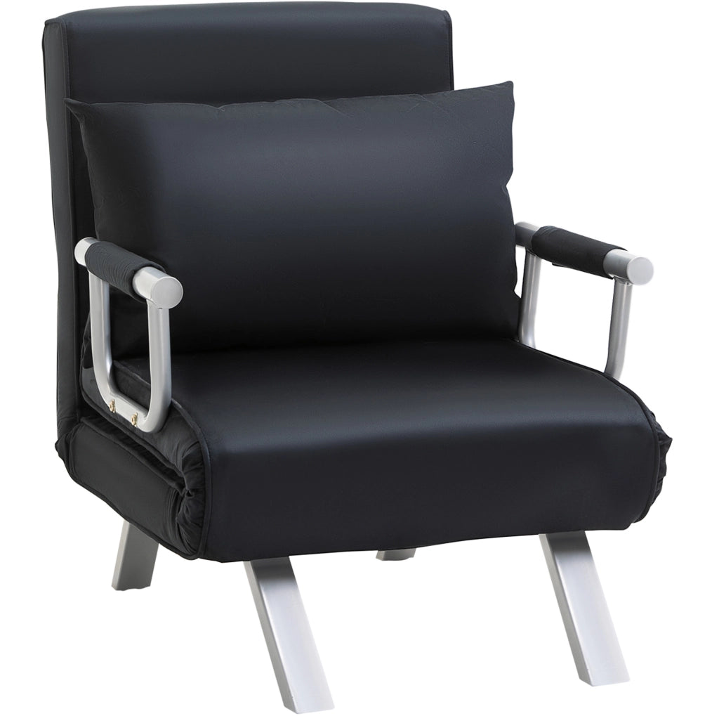 Divano letto 2 in 1 con schienale regolabile nero