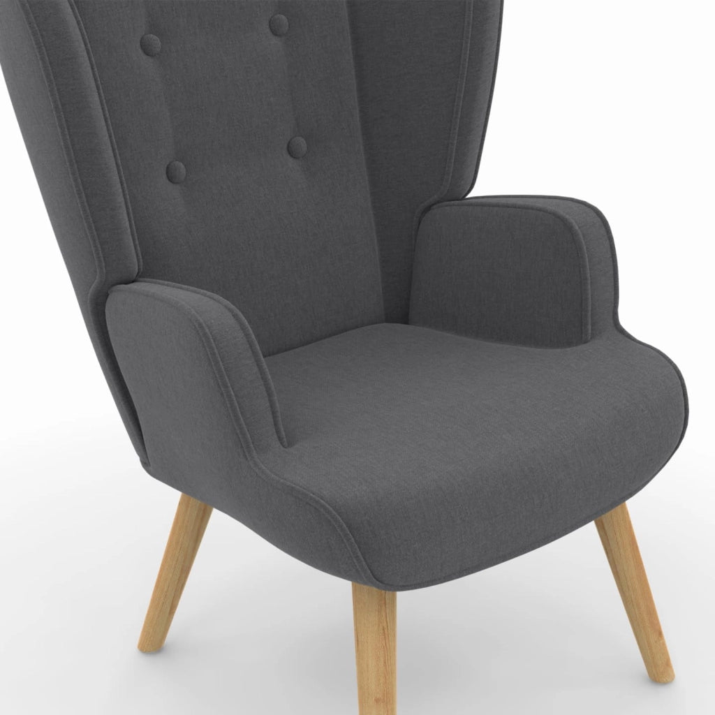 Sillón escandinavo SVEN en tejido gris antracita