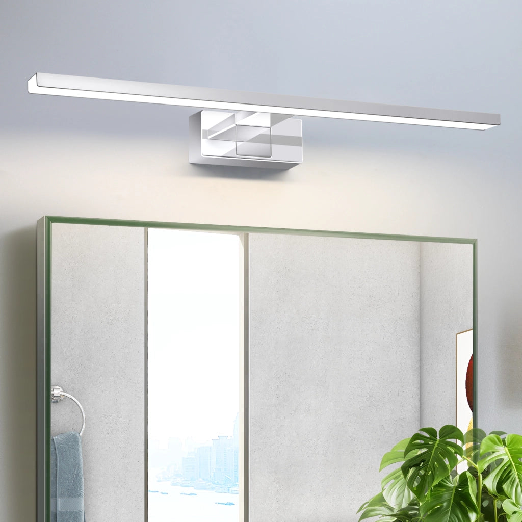 ZMH Lampada da Specchio per Bagno LED 12W a Parete Luce Neutra 4000K 60cm Moderna Cromata per Specchio Armadio