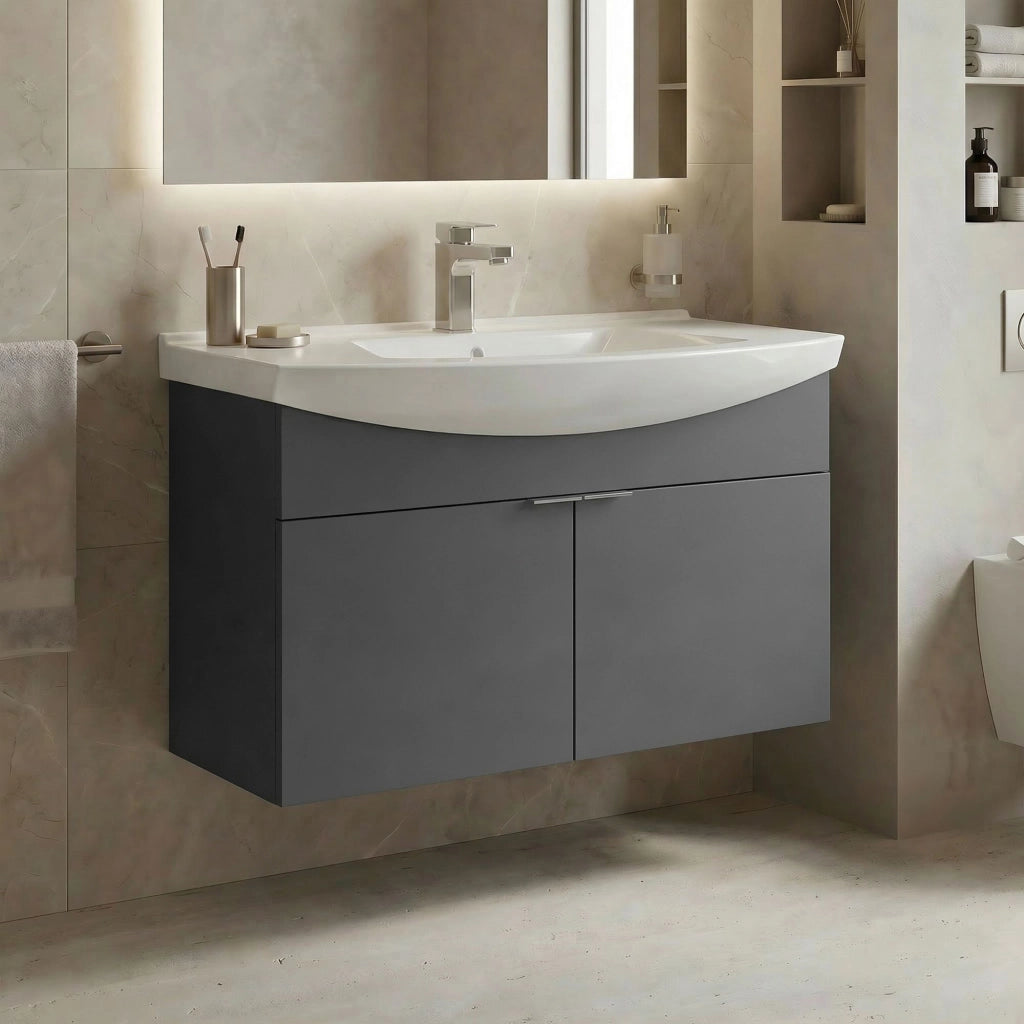 Mobile lavabo "Purus 80" - 80 x 50 x 58 cm - Antracite opaco