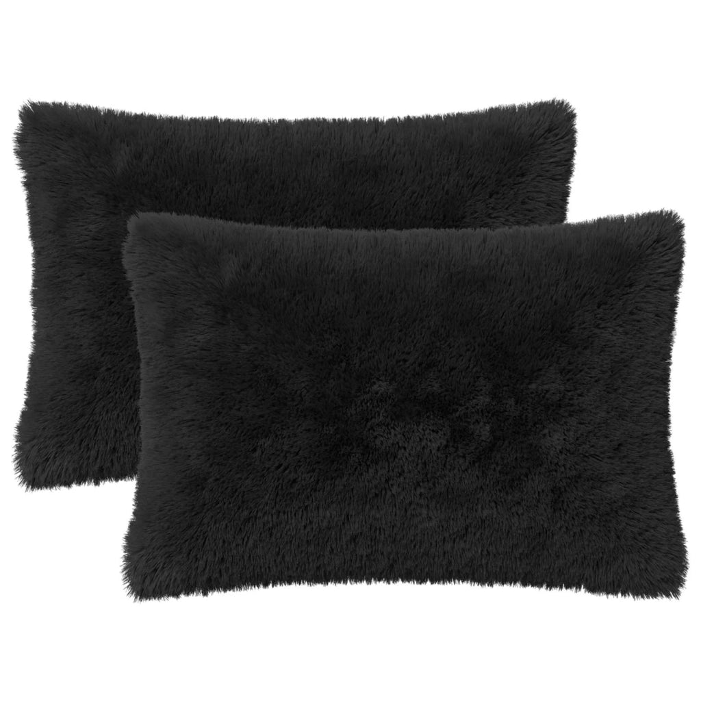 Cuscino con cuscino HEERLEN 6 pz Nero Fleece PV 924034