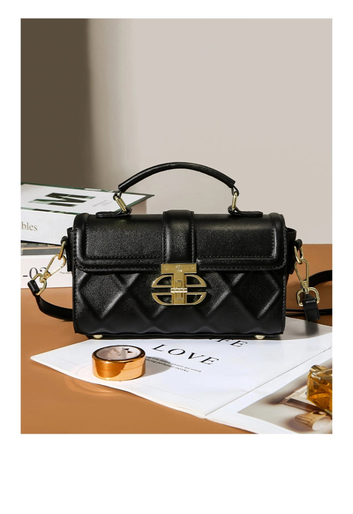 Borsa a mano/portafoglio da donna in vera pelle nera