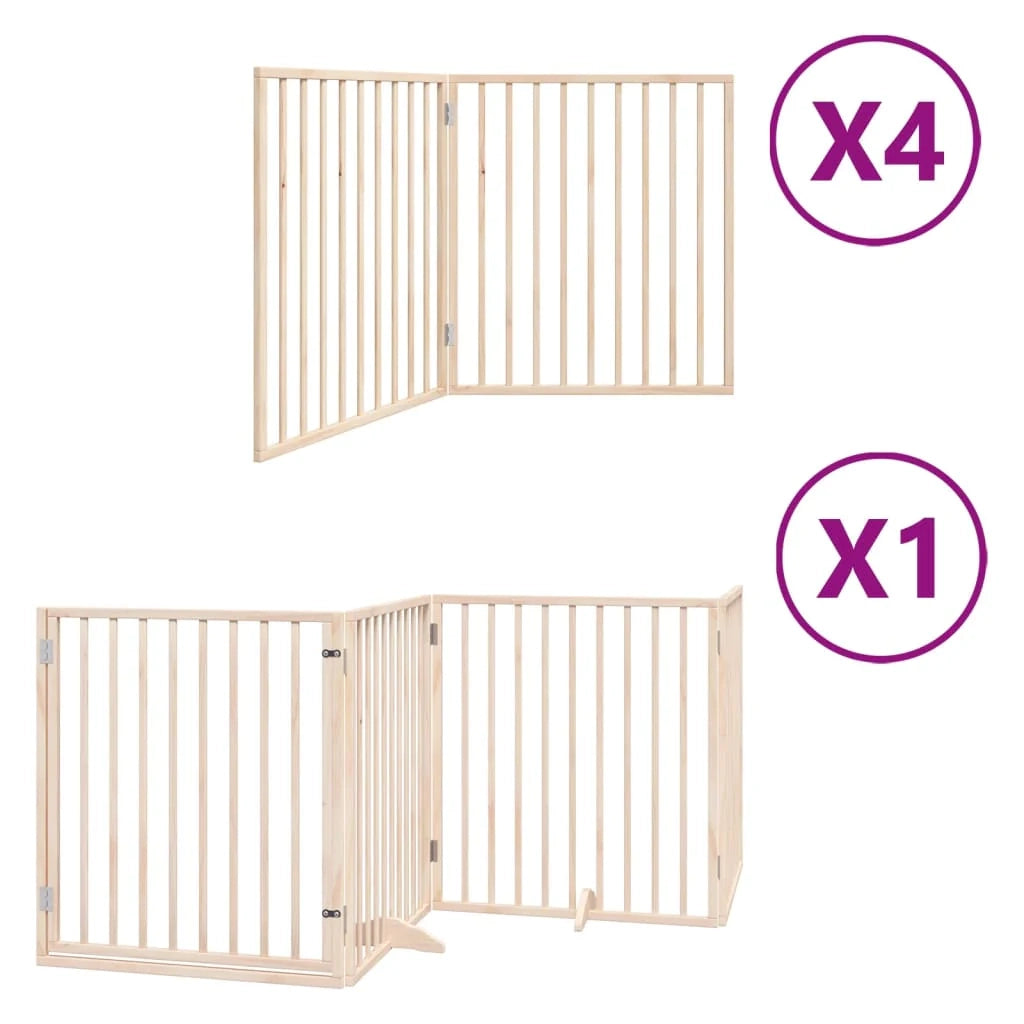 Cancelletto di sicurezza per animali domestici porta pieghevole 12 pannelli legno di pioppo marrone 02_0023165