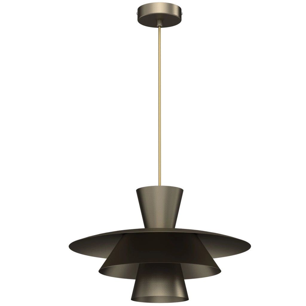 Lampada a sospensione Plato 1xE27 bronzo titanio Luminex