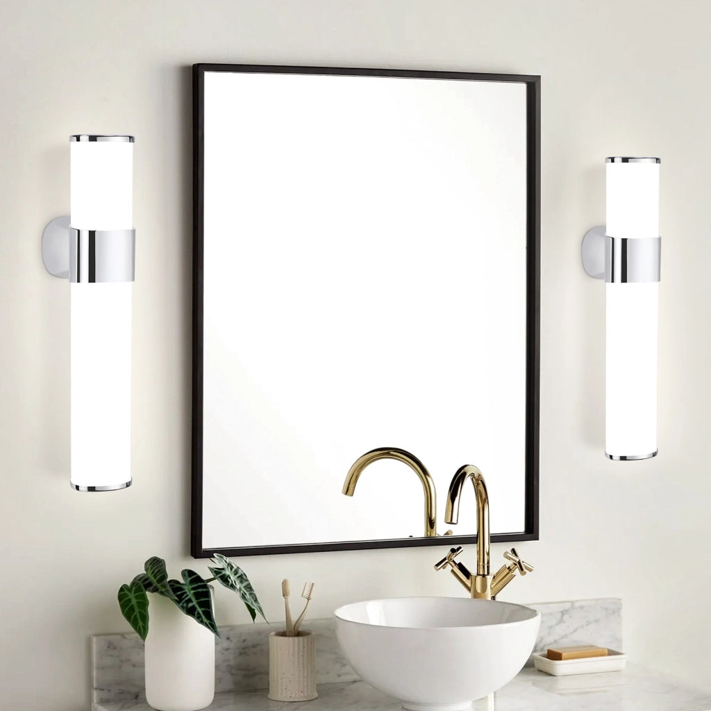 ZMH Lampade da Specchio LED 6W 35cm IP44 Cromata Moderna Luce Neutra 4000K Lampada a Parete per Cantina Cucina Armadio