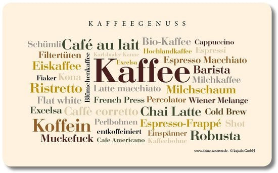 Banchetto da colazione con tazze per caffè e parole da decorare