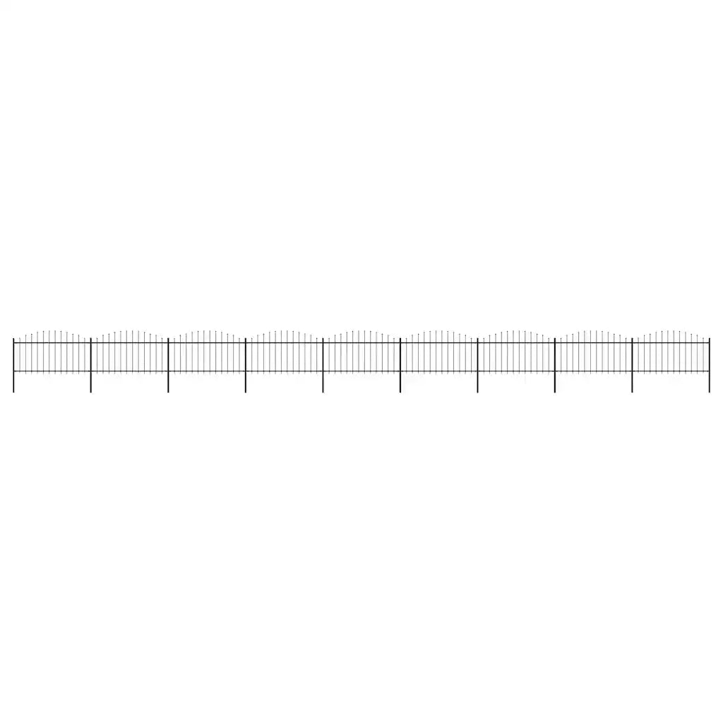 Recinzione da Giardino con Punta a Lancia in Acciaio 1506x150 cm Nero 277738