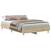 Letto matrimoniale | Letto per adulti | Giroletto senza Materasso Rovere Sonoma 120x200cm in Truciolato