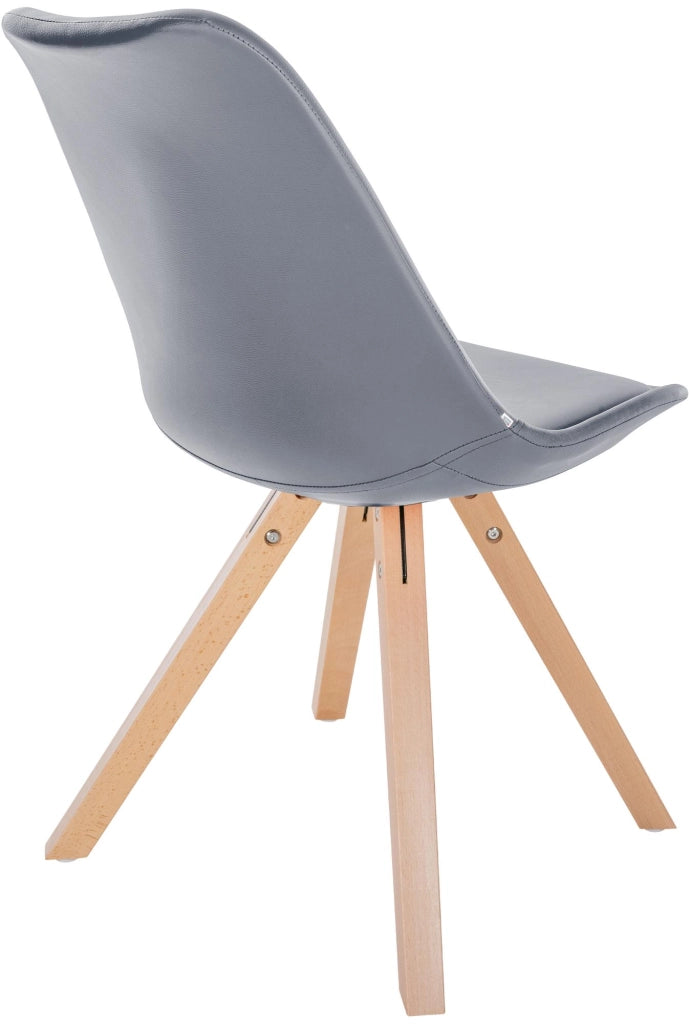 Sedia Sofia in similpelle grigio,natura (quadrato)