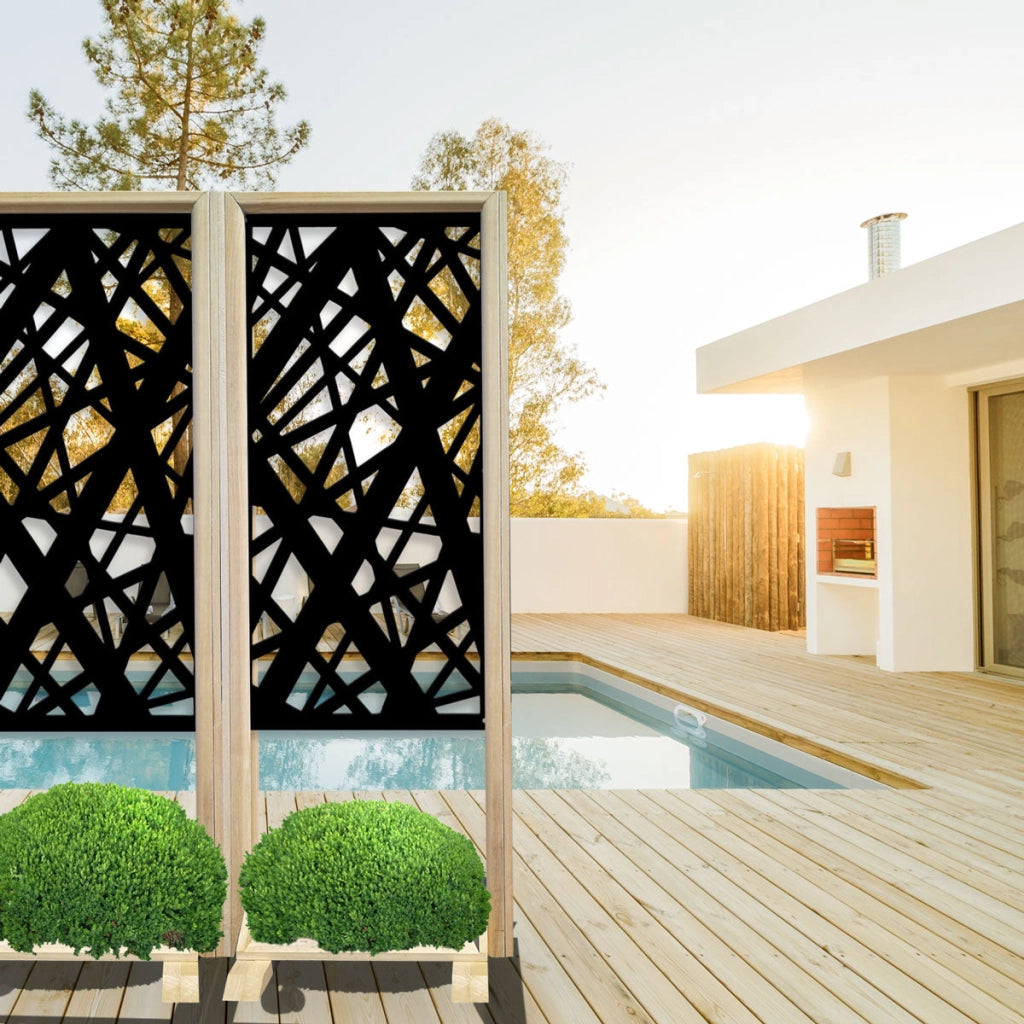 DIAGONAL LARGE - Separè - Paravento modulabile - 70x190cm - in Legno e PVC Colore: nero
