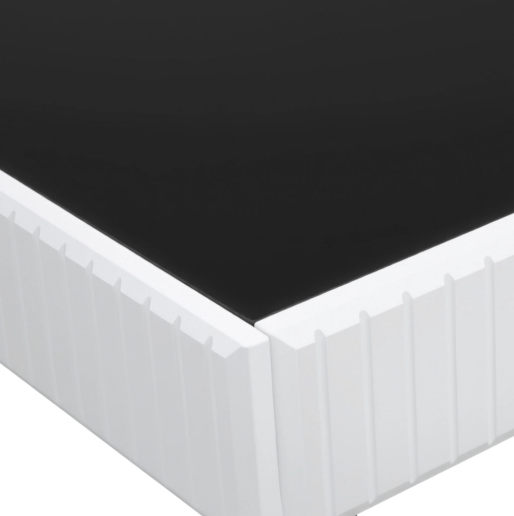 Tavolino da caffè nero e bianco 110×50,5×41 cm con piano lucido