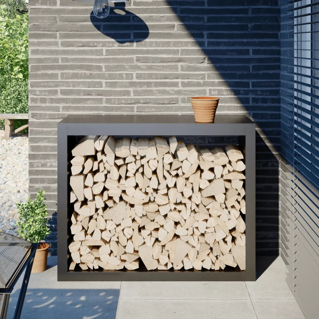 Rastrelliera per Legna da Ardere Antracite 100x40x80 cm Acciaio CFW6230970
