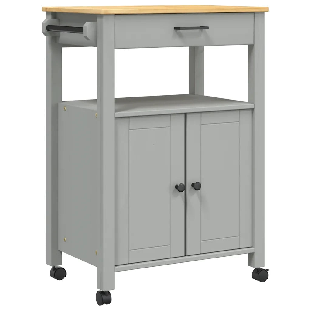 Carrello da Cucina-Scaffale per Cucina MONZA 60x40x88,5 cm in Legno Massello di Pino 243846