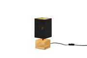 Lampada da tavolo Woody legno chiaro nero E14 RL 30cm
