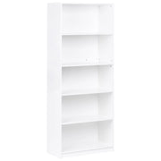 Libreria a 5 ripiani in stile minimalista in truciolato bianco soggiorno salotto