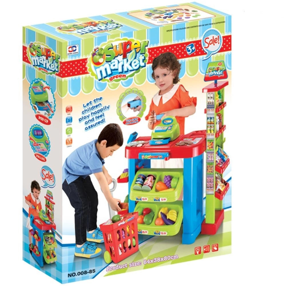 Trade Shop - Gioco Supermarket Negozio Per Bambini Con Registratore Di Cassa E Trolley Spesa -