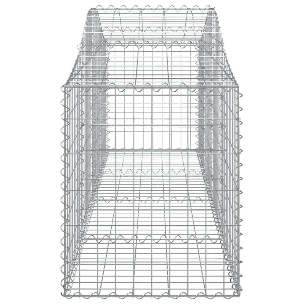 Set di 4 gabbioni ad arco per recinzione gabbia o muro di contenimento 200 x 50 x 60/80 cm ferro zincato argento 02_0041452